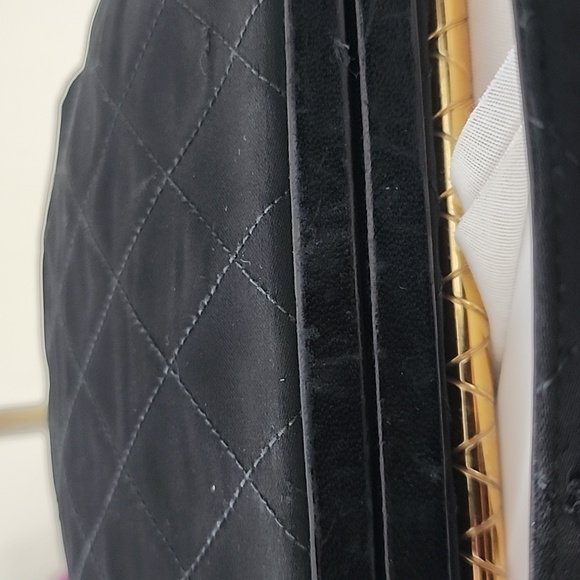 Chanel Vintage Black Quilted Fabric Leather Trim Small Purse Handbag - Picture 10 of 16